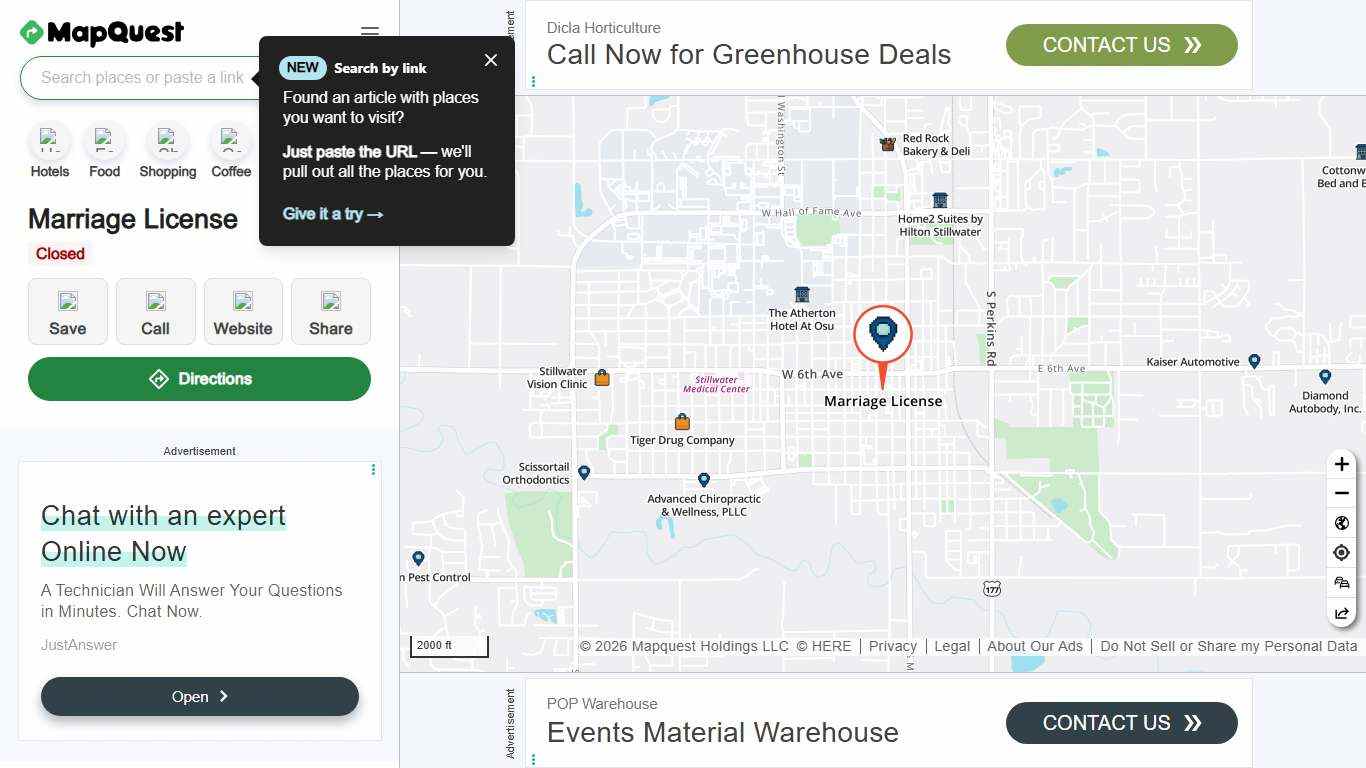 Marriage License, 606 S Husband St, Ste 207, Stillwater, OK 74074, US - MapQuest
