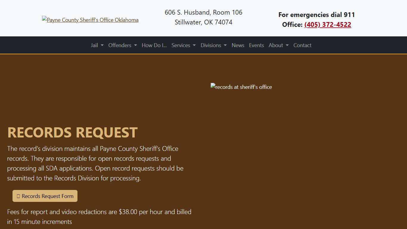 Records Payne County Sheriff's Office Oklahoma