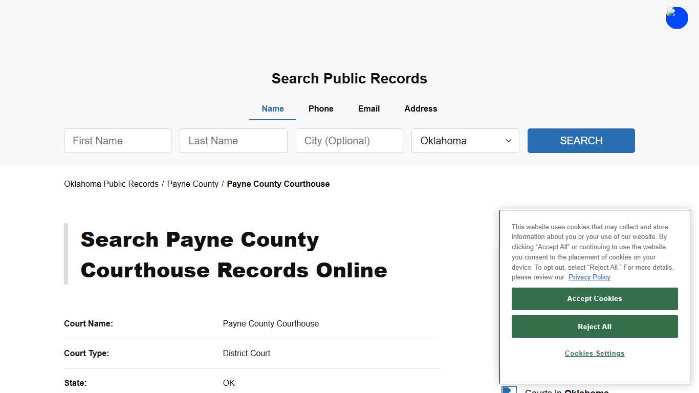 Payne County Courthouse - Payne - Oklahoma - TPI